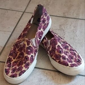 Keds Double Decker PURPLE Cheetah Women’s Size 7 Slip-On Comfort Shoes Sneakers